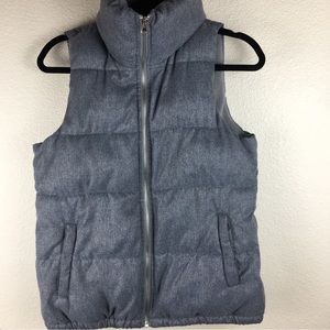 OLD NAVY Women's Gray Quilted Puffer Vest Fleece Lined Size XSmall